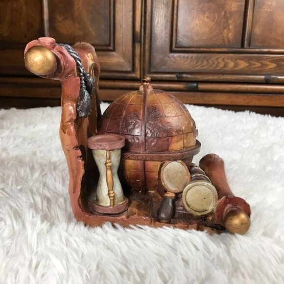 Old World Globe Antique Finished Weighted Resin Bookends - Picture 5 of 14